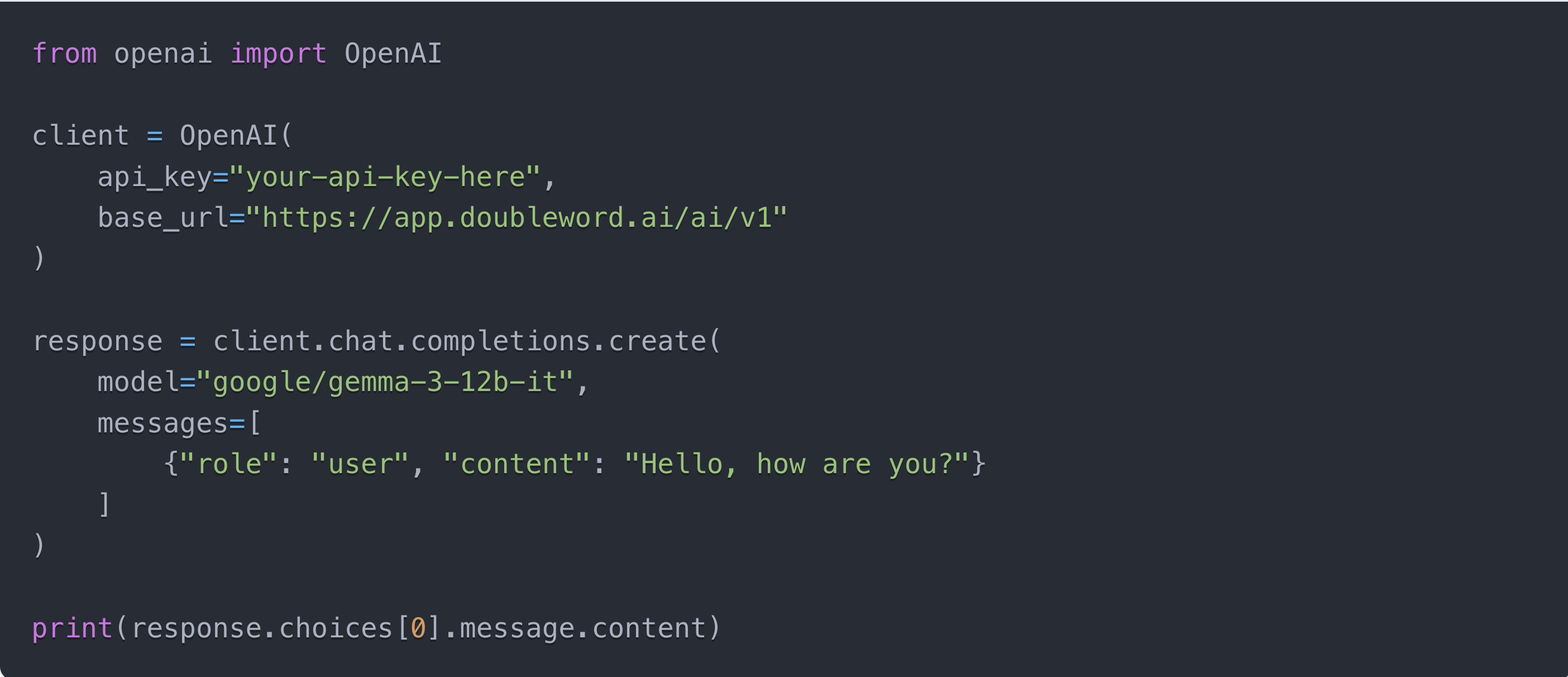OpenAI-compatible API example
